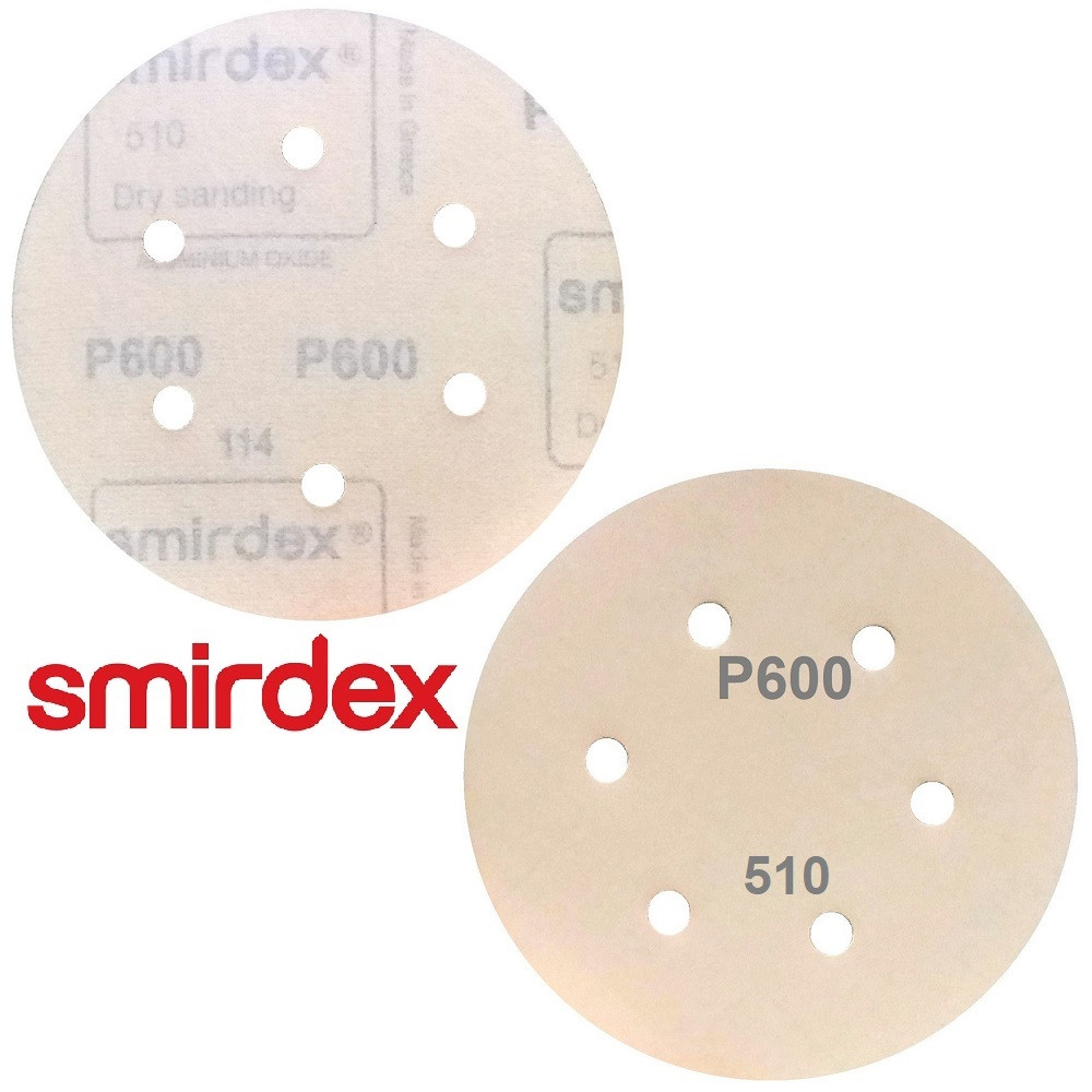 Абразивний диск P600 d150мм на папері з липучкою Velcro Smirdex 510 1шт.