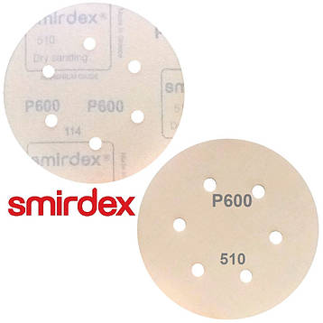 Абразивний диск P600 d150мм на папері з липучкою Velcro Smirdex 510 1шт., фото 1