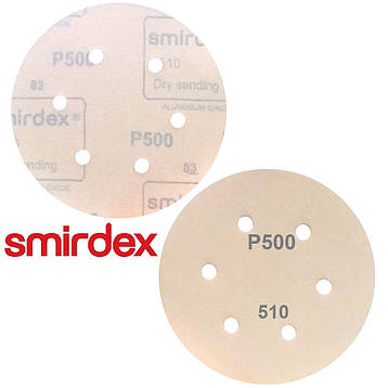 Абразивний диск P500 d150мм на папері з липучкою Velcro Smirdex 510 1шт., фото 1