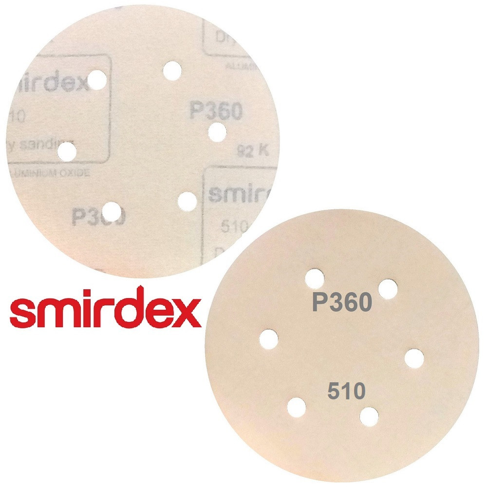 Абразивний диск P360 d150мм на папері з липучкою Velcro Smirdex 510 1шт.