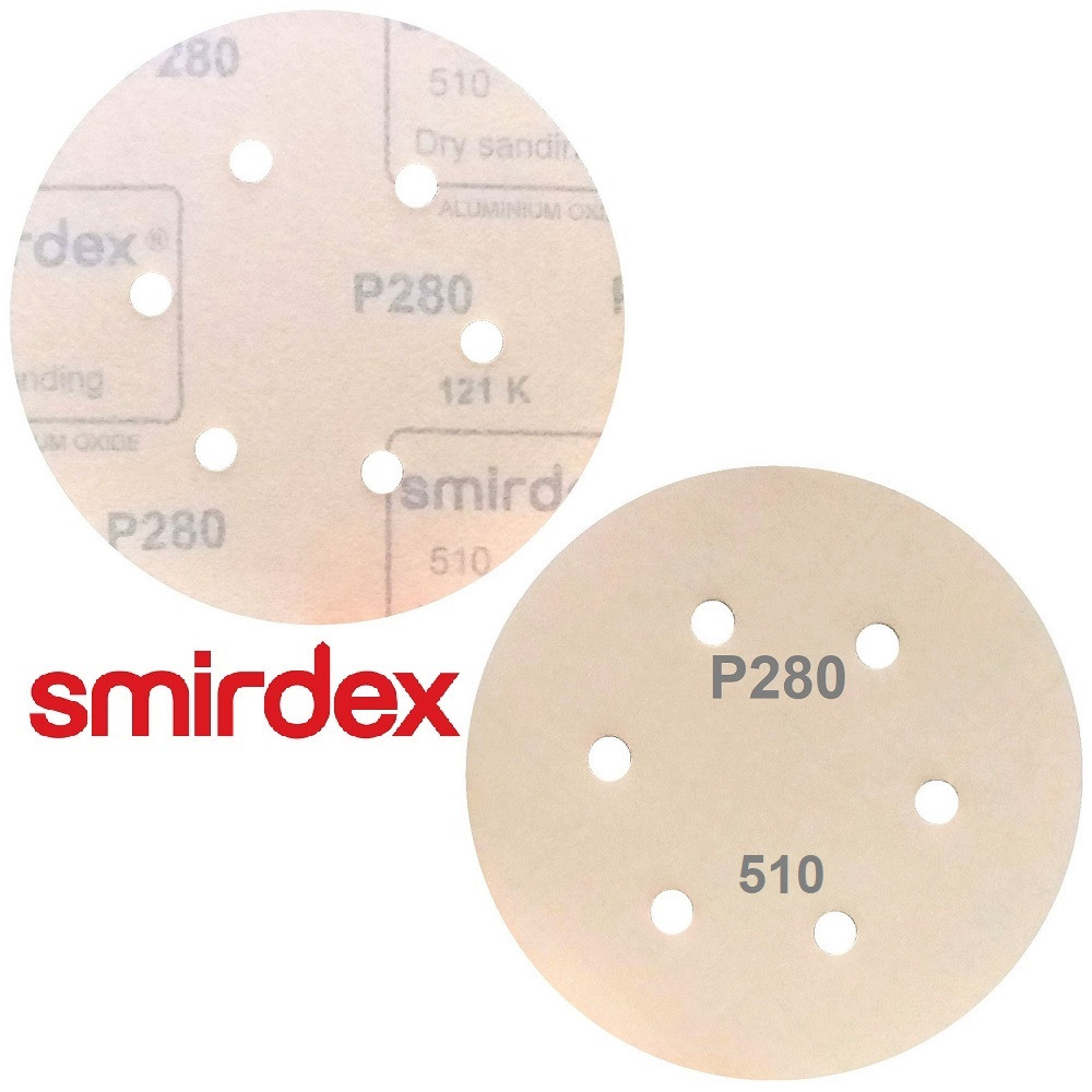 Абразивний диск P280 d150мм на папері з липучкою Velcro Smirdex 510 1шт.