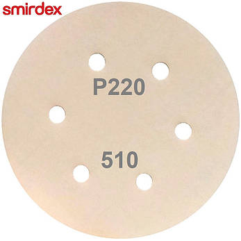 Абразивний диск P220 d150мм на папері з липучкою Velcro Smirdex 510 1шт., фото 4