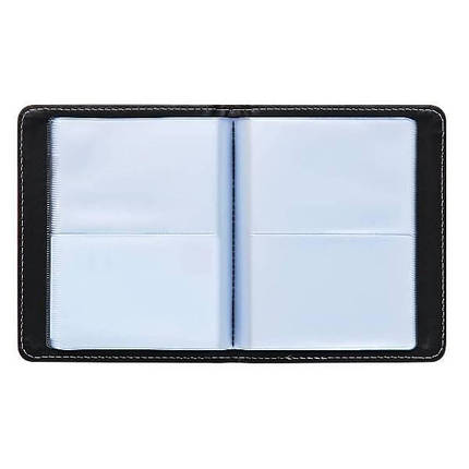 Візитниця Deli 5790 чорний, 72 візитки, ПВХ еко-шкіра, 1 лист - 2 візитки, 11*13,8см, фото 2