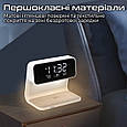 Настільний годинник-будильник Promate Lumix-15W з бездротовою зарядкою, LED White (Уцінка) (lumix-15w.white), фото 7