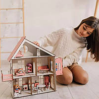 Дом для куклы лол Домик игровой для кукол из дерева с мебелью Кукольный домик для lol Мебель для домика