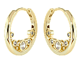 Сережки Xuping Позолота 14K колечка "Кільця з бічним візерунком цирконієм", фото 3