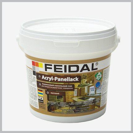 Лак панельний матовий на водній основі без запаху Feidal Acryl-Panellack 1 л, фото 1