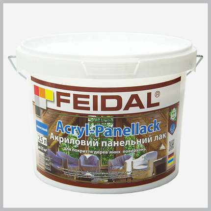 Лак панельний глянсовий на водній основі без запаху Feidal Acryl-Panellack 5 л, фото 3