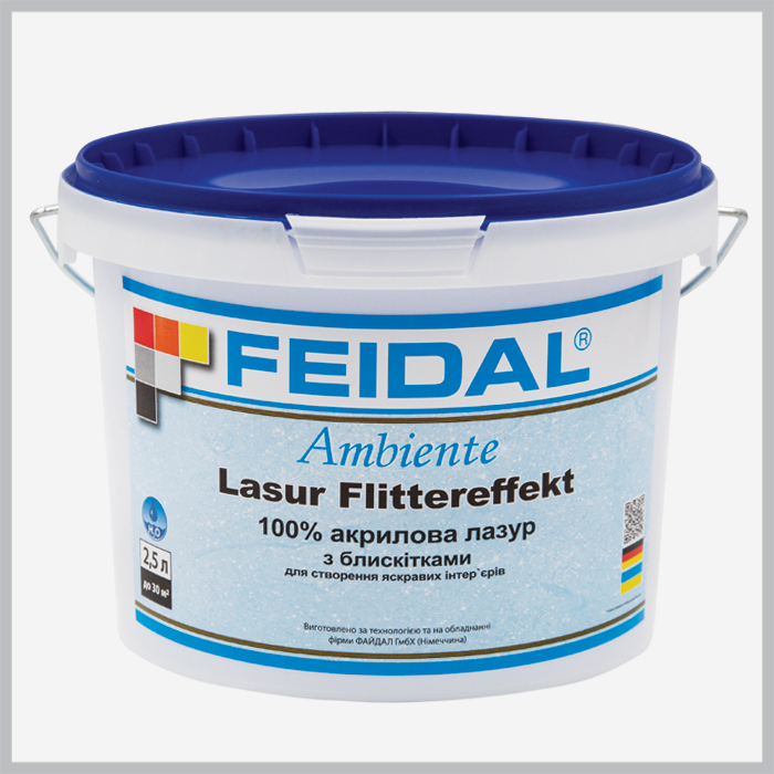 Акрилова лазур з блискітками Lasur Flittereffekt Feidal 2,5л