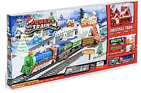 Залізниця 21816 довжина шляху 732см., потяг, новорічна ялинка, міст, музика, світло, на батарейках, в коробці, 90,5-40,5-10,5см., фото 2