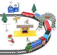 Залізниця 21816 довжина шляху 732см., потяг, новорічна ялинка, міст, музика, світло, на батарейках, в коробці, 90,5-40,5-10,5см., фото 3