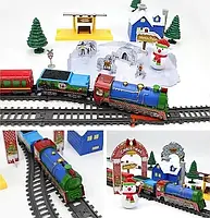 Залізниця 21816 довжина шляху 732см., потяг, новорічна ялинка, міст, музика, світло, на батарейках, в коробці, 90,5-40,5-10,5см., фото 4