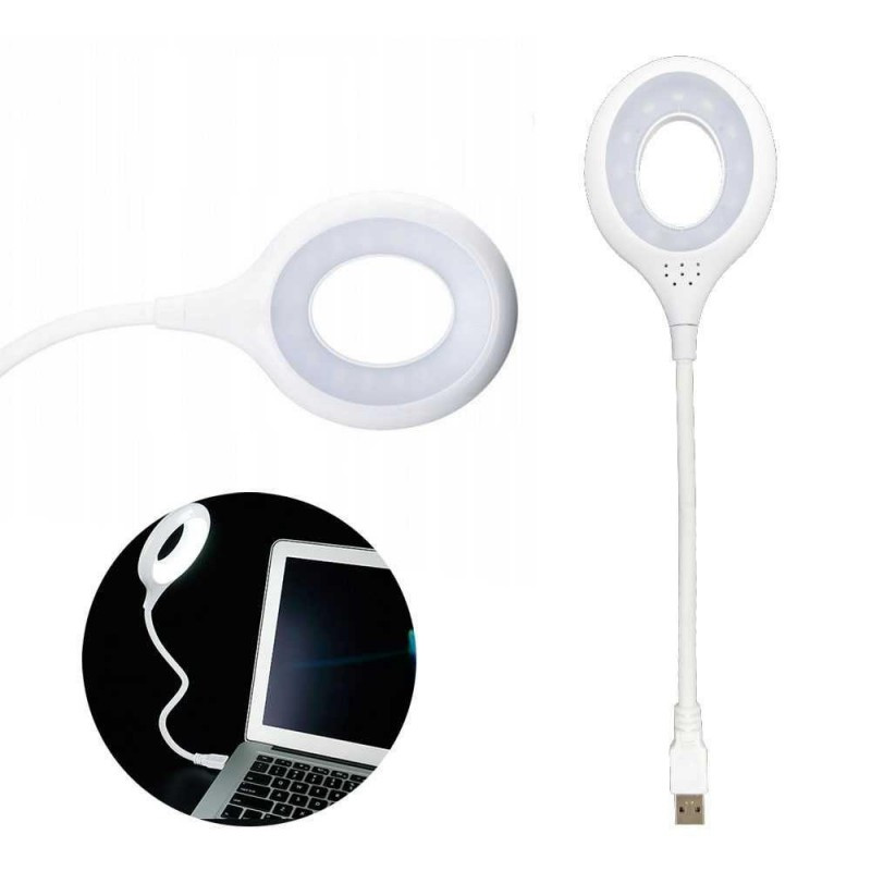 Гнучкий USB-світильник з керуванням голосом 16 LED, 5 Вт, Білий Лампа USB LED lamp LK-50 (200)