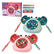 Рибалка дитяча музична іграшка 156-13C 2 кольори USB зарядка,музика,2 вудки,рибки, р-р іграшки 32*22.5*7 см, короб.