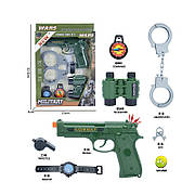 Іграшковий військовий набір для хлопчика  JS040  батар., світло, звук, пістолет, наручники, аксесуари, короб. 32,5*4*23см