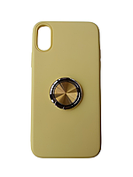 Силиконовый чехол с кольцом TPU Case With Ring for iPhone Xs Yellow