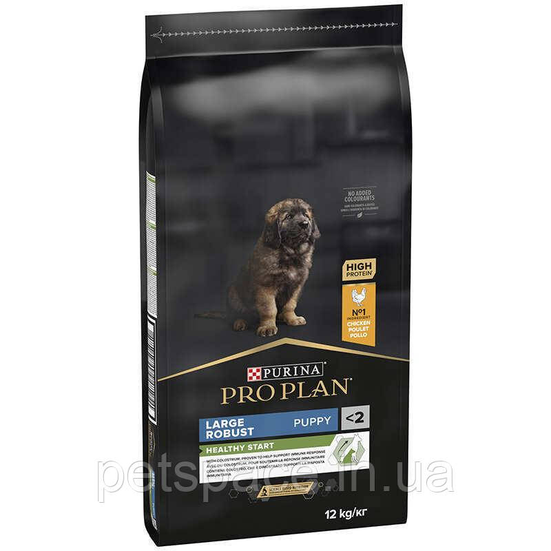 Корм Pro Plan Puppy LargeRobust (Про План для цуценят великих порід, курка з рисом), 12кг.