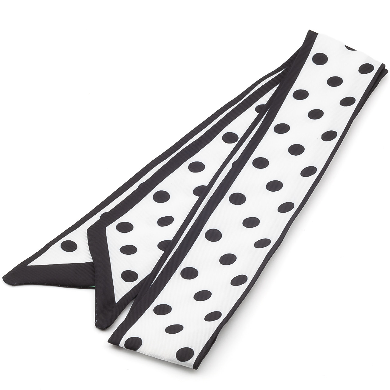 Хустка-стрічка Твіллі для сумки/волосся, 1шт., розмір 90х5см, принт Polka Dot Series ●Black Style Ⅱ