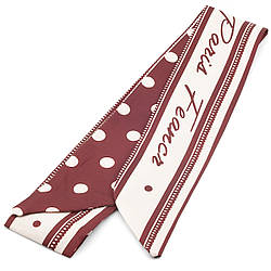 Хустка-стрічка Твіллі для сумки/волосся, 1шт., розмір 90х5см, принт Polka Dot Series ●Dark red