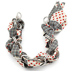 Ланцюг зі стрічкою Твіллі для телефону/сумки 30х1,6 см 1 шт. принт Silver Plaid Series ●Red Heart