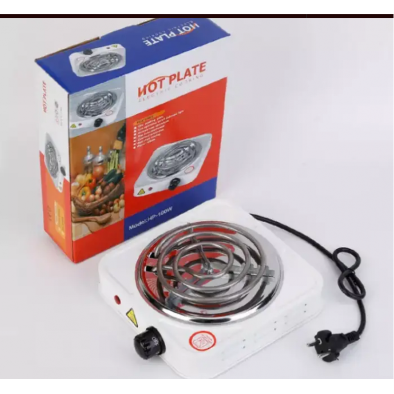 Плита електрична однокомфоркова спіральна Hot Plate JX-1010B 1000W, Білий (12)