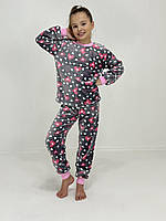Пижама детская зимняя Triko Розовое сердечко 134 Серый 74542012-1