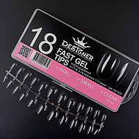 Гелевые типсы для наращивания Designer Fast Gel Tips №18 Oval Small - овальные, маленькие, 240 шт.