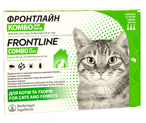 Краплі від бліх і кліщів Merial Frontline Combo (Меріал Фронтлайн Комбо для котів), 1 піпетка