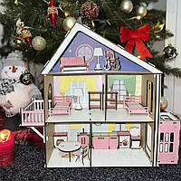 Дом для кукол с мебелью и обоями Игровой кукольный домик для кукол лол lol Детский кукольный домик для кукол