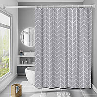 Серая шторка для ванной комнаты Bathlux 180 x 180 см с водоотталкивающим покрытием, шторка для душевой