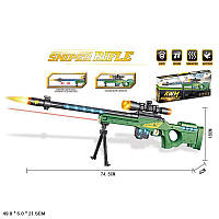 Снайперская винтовка игрушка детская музыкальный JQ3033B на батарейках ,свет,звук,в коробке 49*21,5*5см