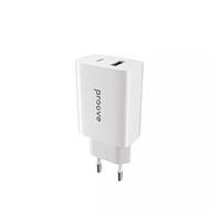 Сетевое зарядное устройство СЗУ Proove Rapid 20W (Type-C + USB) (white)