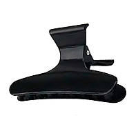 Затискачі-краби для волосся пластикові 80 мм чорні 12 штук