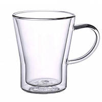 Набір склянок із подвійними стінками Con Brio 280 мл CB-8528 2шт | Склянки для чаю | DE-828 Скляні чашки