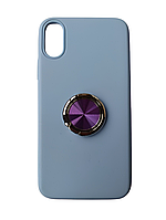 Силиконовый чехол с кольцом TPU Case With Ring for iPhone Xs Blue