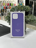 Стильный чехол на айфон 14 про с анимацией из кожи, Чехол фиолетовый Apple Leather Case для iPhone 14 pro