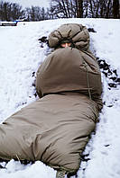Зимний спальный мешок военный до -25 армейский спальник одеяло с капюшоном теплый военный спальный мешок