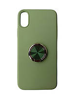 Силиконовый чехол с кольцом TPU Case With Ring for iPhone Xs Green