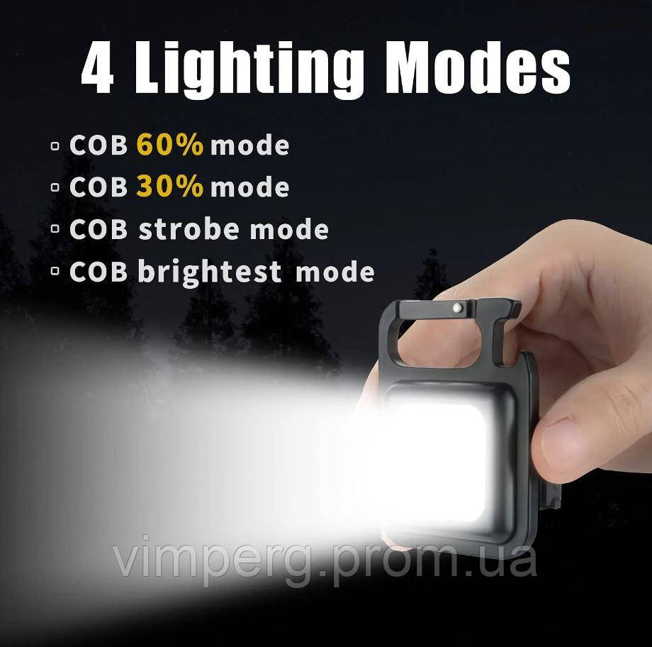 Мини фонарь-брелок аккумуляторный LED Mini COB USB с штативом - фото 7 - id-p2034895909
