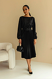 Платье женское черное с плиссерованной юбкой, фото 2
