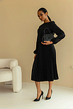 Платье женское черное с плиссерованной юбкой, фото 8