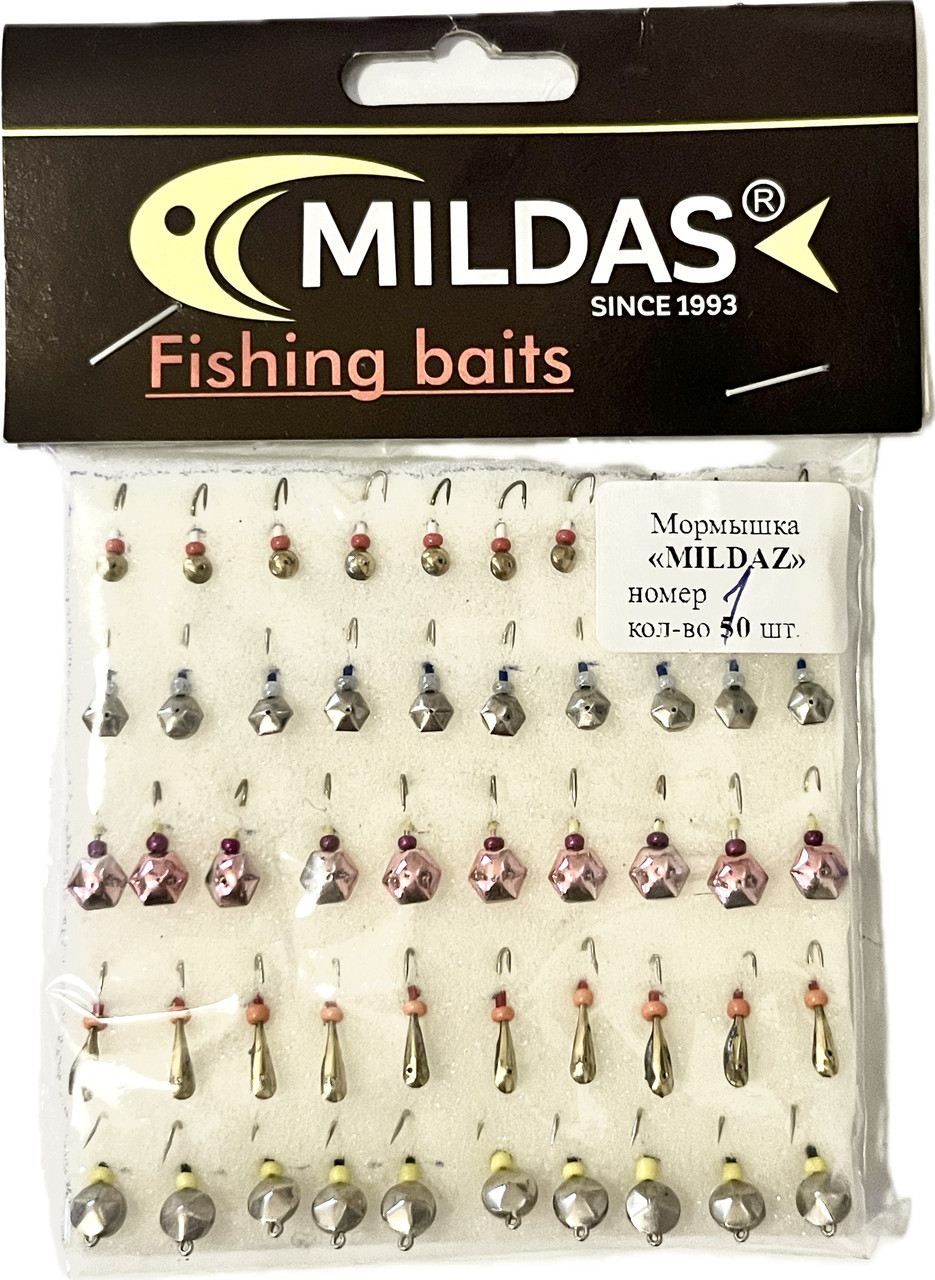 Набір мормишків паяних з бусинкою Mildas №1 50шт, фото 1