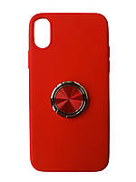Силиконовый чехол с кольцом TPU Case With Ring for iPhone Xs Red