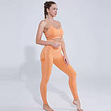 Легінси жіночі спортивні 6202 M оранжеві 6202 vh, фото 2
