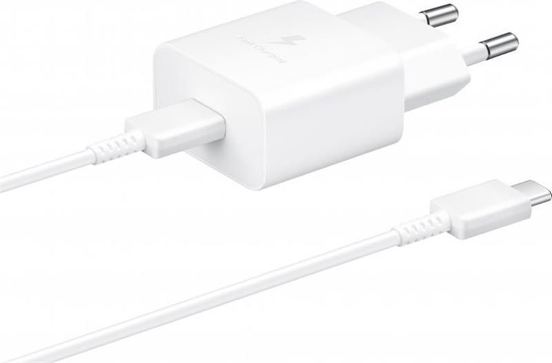 Мережевий зарядний пристрій Samsung 15W (1USBx3A) White (EP-T1510XWEGRU) + кабель Type-C