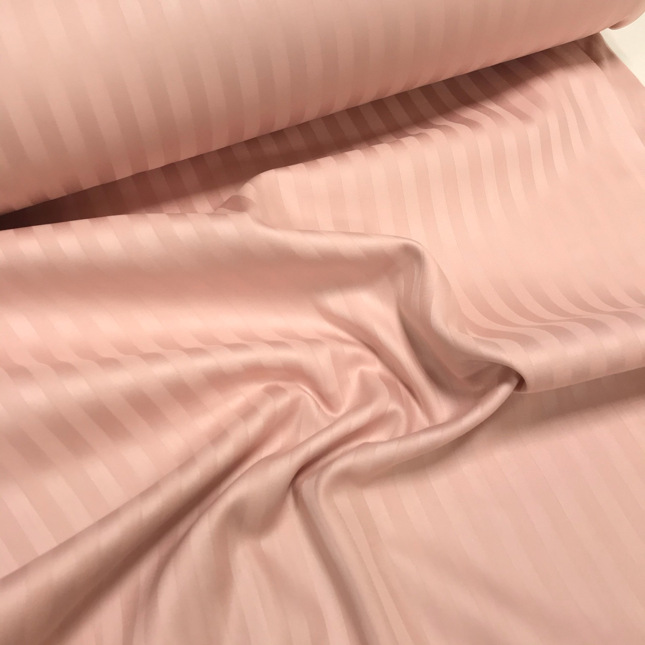 ВІДРЕЗ (1,2*2,4) Страйп Сатин 100% бавовна (ТУРЦІЯ шир. 2,4 м) колір світла пудра 264376, фото 1