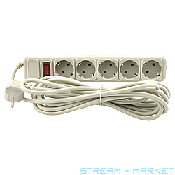 Мережевий фільтр SVT Electric 5 гнізд 3м BLACK, фото 1