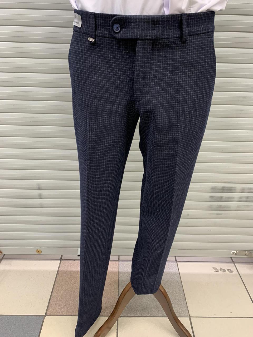 Штани чоловічі зимові slim fit West-Fashion модель А-112А клітинка
