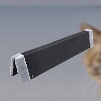 Когтеточка-дряпка для кошек Zoo-hunt, Когтеточка угловая черная 80х16 см сеазаль + мех