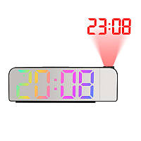 Зеркальные настольные часы от USB с проектором GH8013 (термометр, календарь)